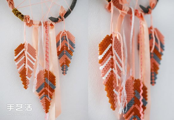 拼豆制作捕夢網(wǎng)的教程 串珠捕夢網(wǎng)DIY方法圖解 -  itrip.net.cn