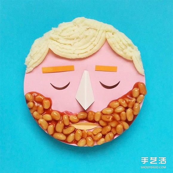 做自己擅長的事 食物和卡紙DIY創(chuàng)意人物肖像 -  itrip.net.cn