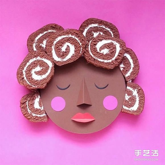 做自己擅長的事 食物和卡紙DIY創(chuàng)意人物肖像 -  itrip.net.cn