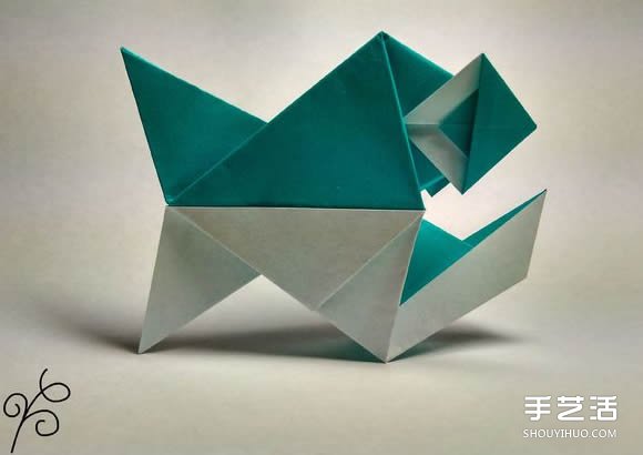 折紙食人魚(yú)的折法圖解 手工折食人魚(yú)的步驟圖 -  itrip.net.cn