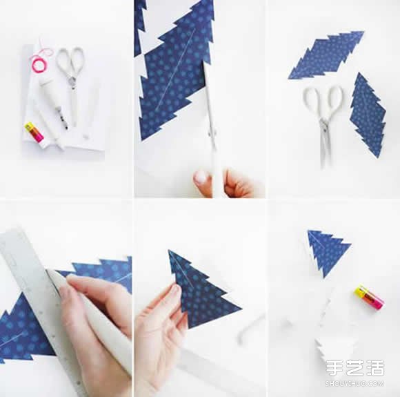 自制圣誕樹掛件的方法 卡紙圣誕樹小掛件DIY -  itrip.net.cn