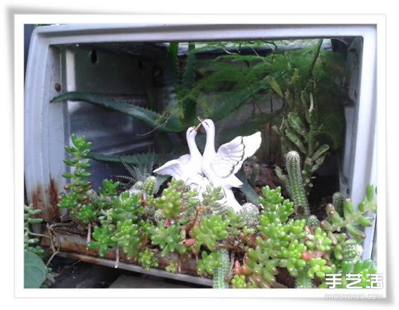 微型花園：廢舊烤面包機(jī)改造制作的美麗盆景 -  itrip.net.cn