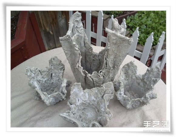 舊毛巾廢物利用做花盆 水泥毛巾花盆手工制作 -  itrip.net.cn