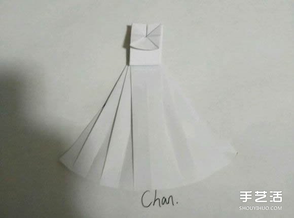 折紙婚紗裙的折法圖解 婚紗的折紙方法步驟 -  itrip.net.cn