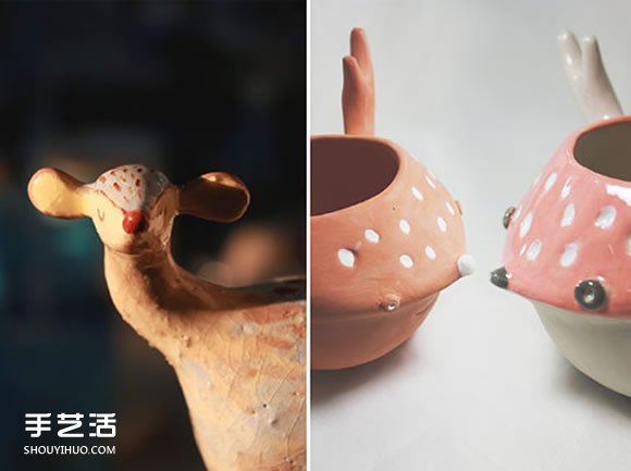 以可愛(ài)小動(dòng)物為原型的手工陶瓷作品圖片欣賞 -  itrip.net.cn