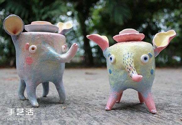 以可愛(ài)小動(dòng)物為原型的手工陶瓷作品圖片欣賞 -  itrip.net.cn
