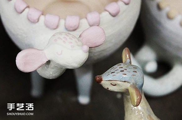 以可愛(ài)小動(dòng)物為原型的手工陶瓷作品圖片欣賞 -  itrip.net.cn
