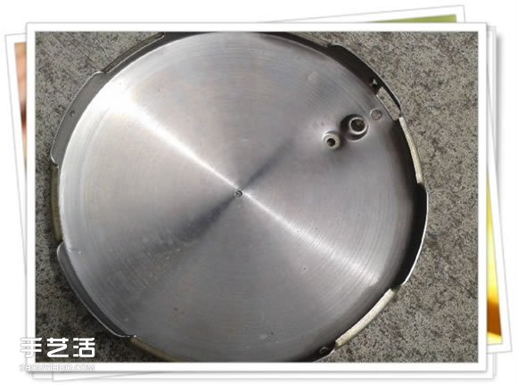 高壓鍋鍋蓋廢物利用DIY制作花盆盆景的方法 -  itrip.net.cn