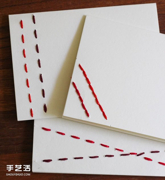 縫線賀卡的手工制作方法 刺繡裝飾賀卡DIY教程 -  itrip.net.cn