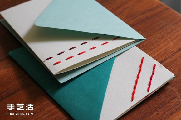 縫線賀卡的手工制作方法 刺繡裝飾賀卡DIY教程 -  itrip.net.cn