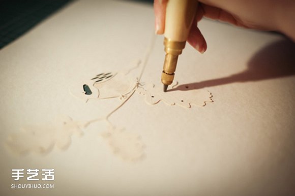 唯美手工紙皮燈制作 花鳥(niǎo)圖案雕刻紙燈DIY -  itrip.net.cn