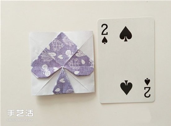 撲克牌黑桃和梅花花色的折紙方法圖解 -  itrip.net.cn