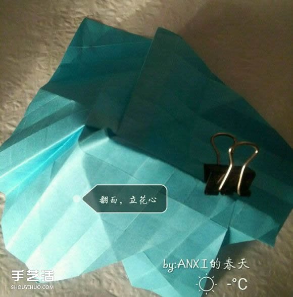 新川崎玫瑰折法圖解 手工折紙新川崎玫瑰步驟 -  itrip.net.cn