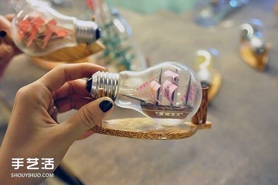 創(chuàng)意燈泡DIY手工藝品 廢燈泡手工制作圖片 -  itrip.net.cn