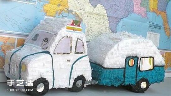 幼兒露營(yíng)車手工制作 簡(jiǎn)單瓦楞紙露營(yíng)車的做法 -  itrip.net.cn