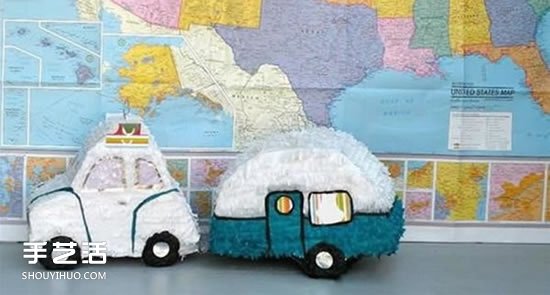 幼兒露營(yíng)車手工制作 簡(jiǎn)單瓦楞紙露營(yíng)車的做法 -  itrip.net.cn
