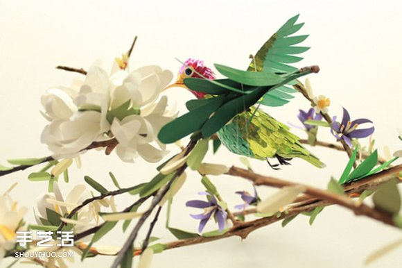 逼真的手工紙鳥(niǎo)圖片 讓你置身鳥(niǎo)語(yǔ)花香的世界 -  itrip.net.cn