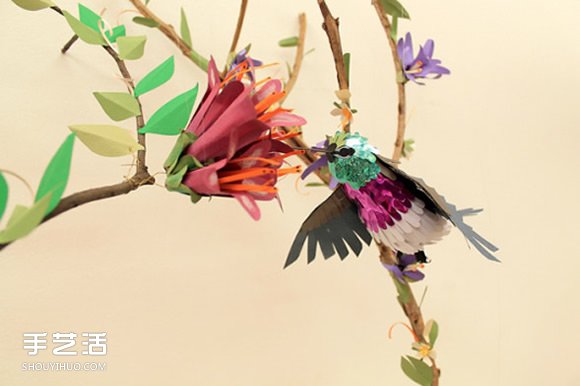 逼真的手工紙鳥(niǎo)圖片 讓你置身鳥(niǎo)語(yǔ)花香的世界 -  itrip.net.cn