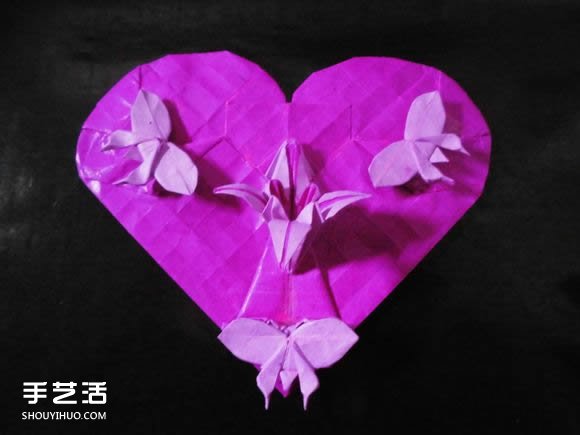 蝶戀花愛心折紙圖解 創(chuàng)意愛心的折法步驟圖 -  itrip.net.cn
