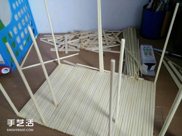 一次性筷子手工制作逼真別墅模型 步驟超全！ -  itrip.net.cn
