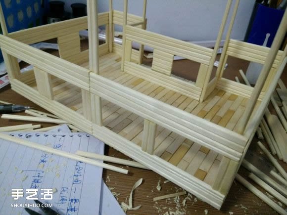 一次性筷子手工制作逼真別墅模型 步驟超全！ -  itrip.net.cn