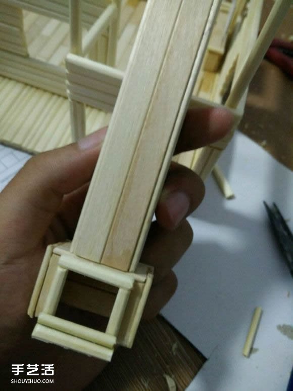 一次性筷子手工制作逼真別墅模型 步驟超全！ -  itrip.net.cn