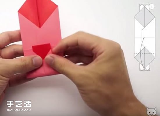 帶愛心信封的折法圖片 心形信紙情書的折法圖解 -  itrip.net.cn