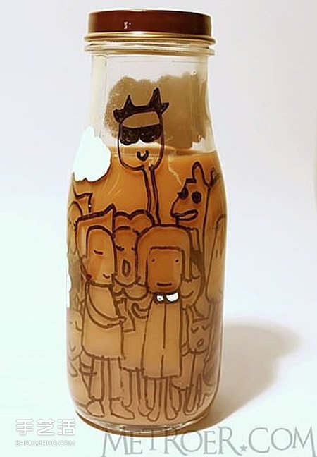飲料瓶手繪圖片大全 手工飲料瓶畫畫作品欣賞 -  itrip.net.cn