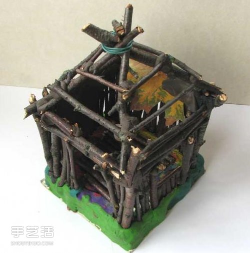 兒童小木屋制作教程 手工樹(shù)枝房子的做法 -  itrip.net.cn