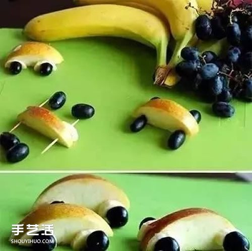 幼兒園水果做小汽車 簡單水果汽車制作圖片 -  itrip.net.cn