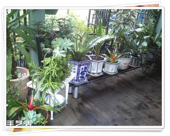 鐵架子廢物利用 DIY手工制作擱置花盆的架子 -  itrip.net.cn