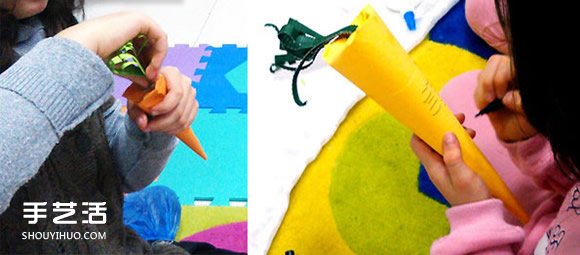 幼兒園胡蘿卜手工制作 簡(jiǎn)單紙胡蘿卜的做法 -  itrip.net.cn