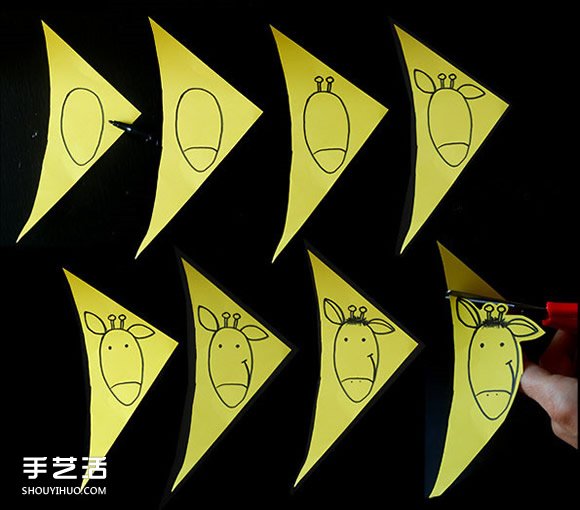 卡紙長頸鹿的制作方法 幼兒園長頸鹿手工制作 -  itrip.net.cn