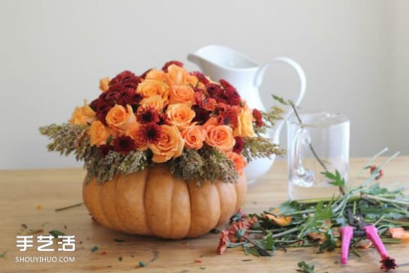 感恩節(jié)南瓜花瓶DIY 南瓜手工制作花瓶的教程 -  itrip.net.cn