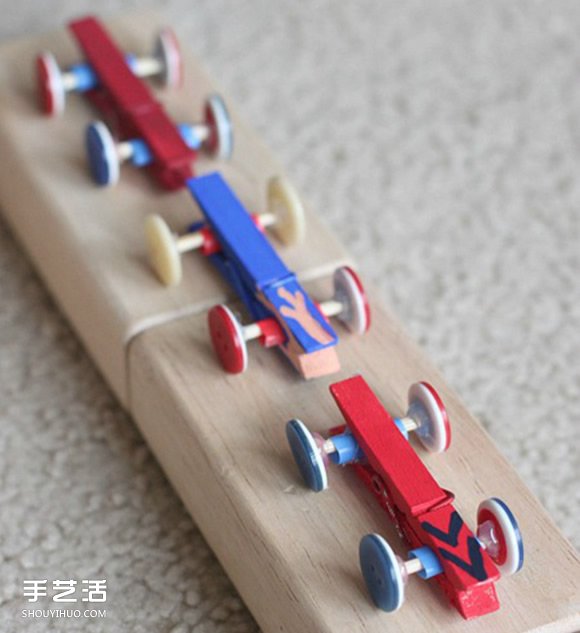 幼兒園小汽車制作方法 木夾子制作玩具小車 -  itrip.net.cn