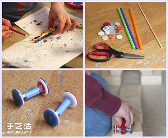 幼兒園小汽車制作方法 木夾子制作玩具小車 -  itrip.net.cn