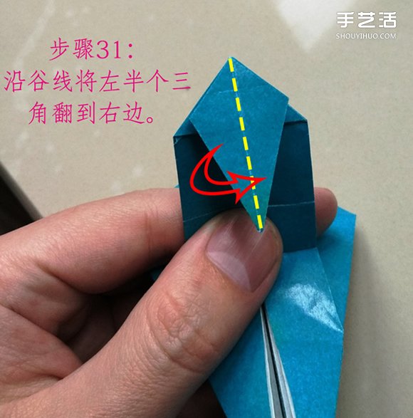 葉上之蛙折疊方法圖解 折紙葉子上的青蛙過程 -  itrip.net.cn