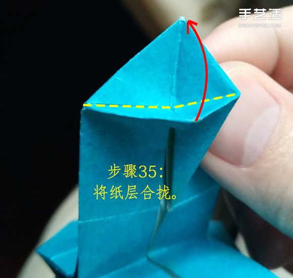 葉上之蛙折疊方法圖解 折紙葉子上的青蛙過程 -  itrip.net.cn