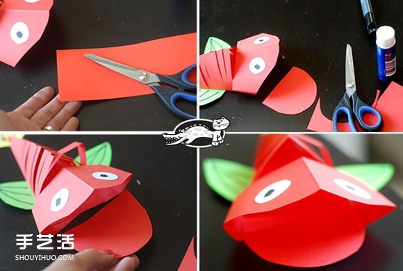 大嘴魚玩具的制作方法 簡單剪紙制作大嘴魚 -  itrip.net.cn