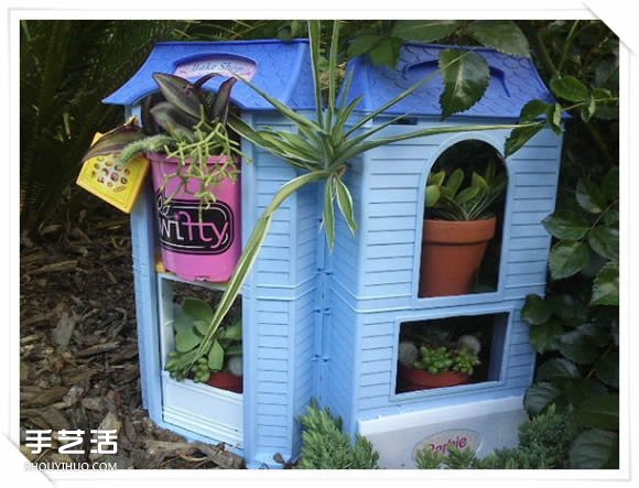 舊玩具手工改制花園里的“面包房”花盆架 -  itrip.net.cn