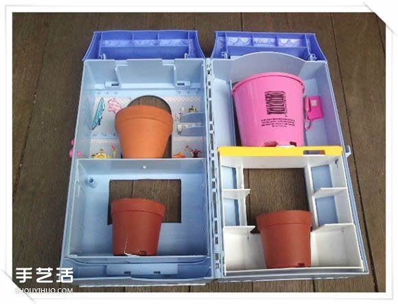 舊玩具手工改制花園里的“面包房”花盆架 -  itrip.net.cn