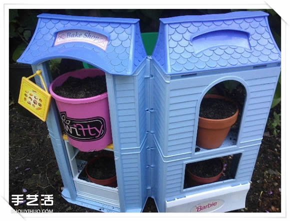 舊玩具手工改制花園里的“面包房”花盆架 -  itrip.net.cn