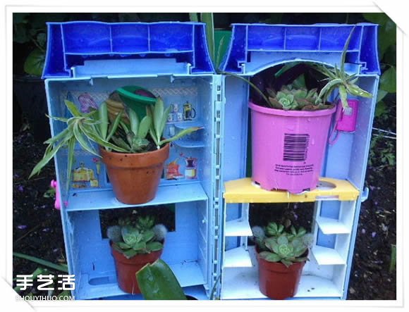 舊玩具手工改制花園里的“面包房”花盆架 -  itrip.net.cn