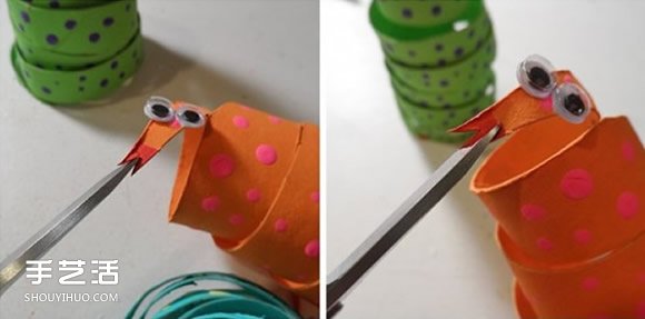 幼兒園小蛇手工制作教程 卷紙筒做玩具蛇的方法 -  itrip.net.cn