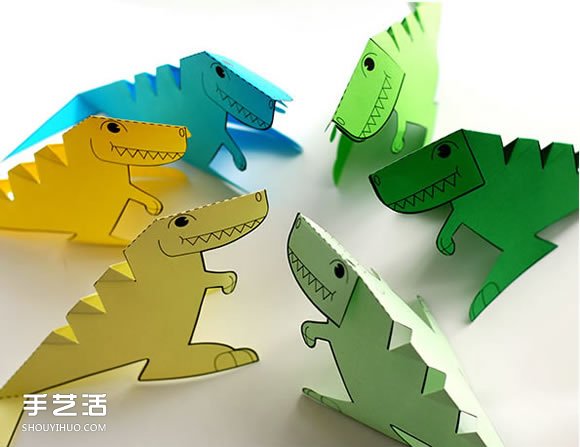 幼兒園手工剪紙恐龍 立體恐龍剪紙的制作方法 -  itrip.net.cn