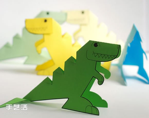 幼兒園手工剪紙恐龍 立體恐龍剪紙的制作方法 -  itrip.net.cn