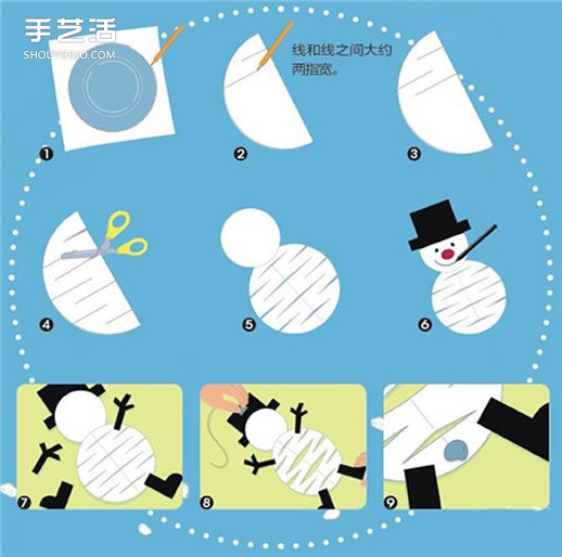 幼兒雪人的制作方法 簡(jiǎn)單剪紙雪人的教程 -  itrip.net.cn