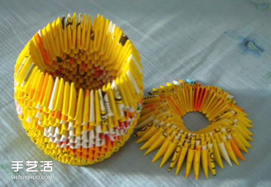三角插筆筒步驟圖解 三角插菠蘿筆筒的具體插法 -  itrip.net.cn