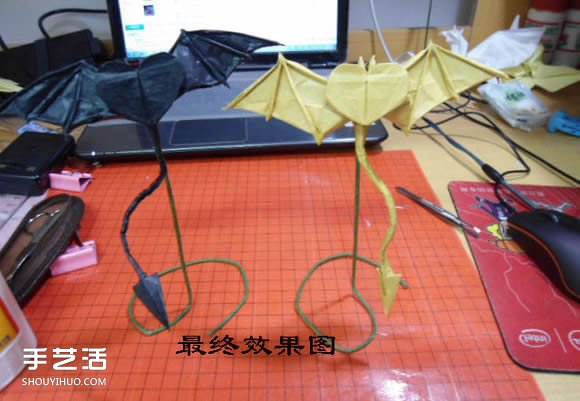 帶翅膀惡魔之心折紙圖解 怎么折惡魔之心教程 -  itrip.net.cn