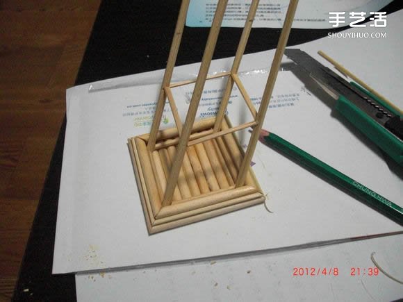 筷子和竹簽制作埃菲爾鐵塔模型的詳細圖解教程 -  itrip.net.cn